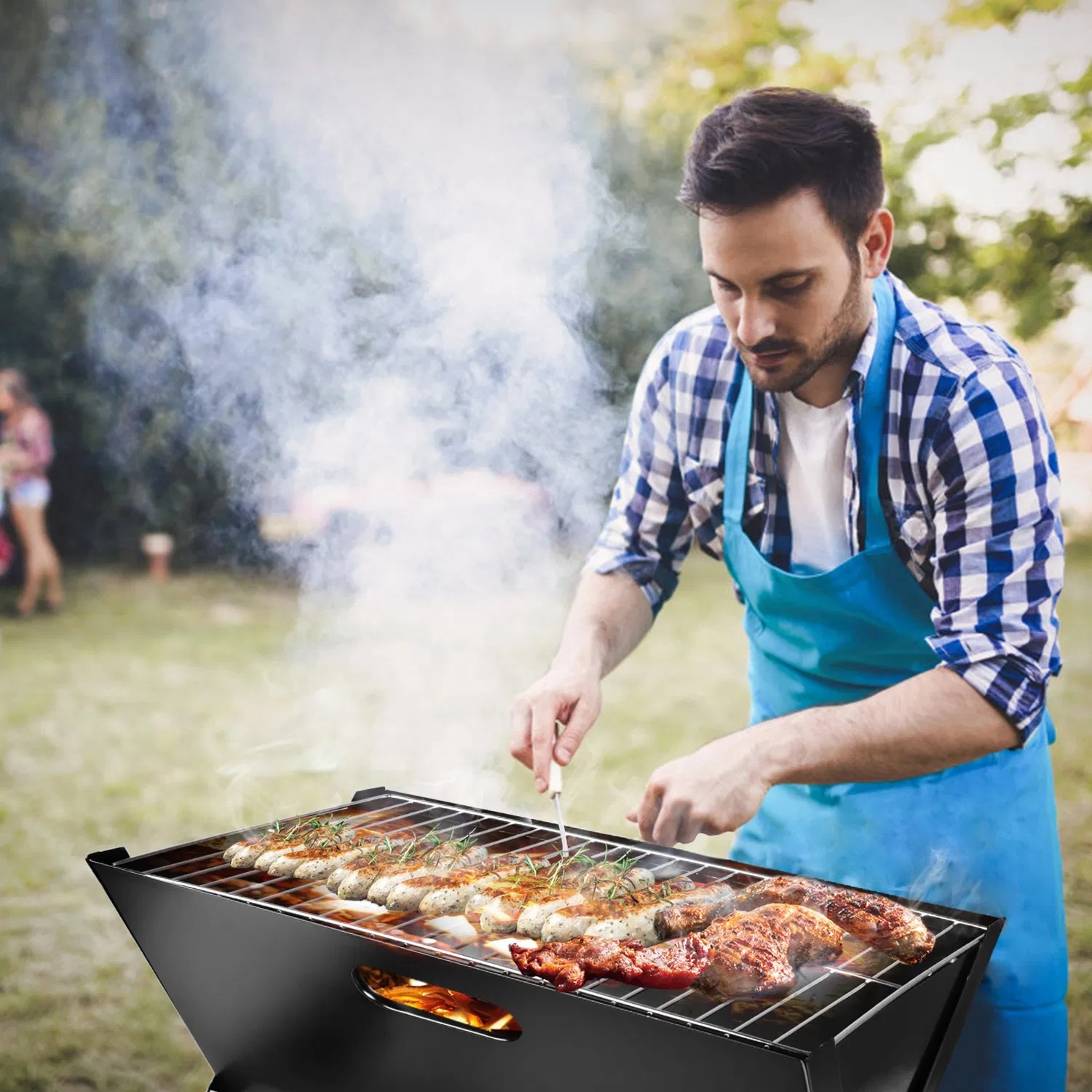Foldable Portable BBQ Grill — Heavy‑Duty Steel, Travel‑Ready Outdoor Cooker - Image 2