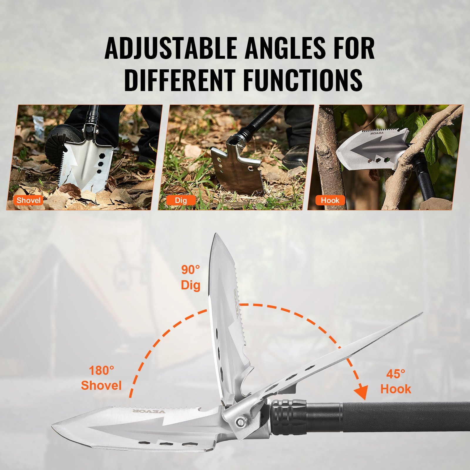8‑in‑1 Survival Shovel — Folding Multitool, Military‑Grade, Compact - Image 3