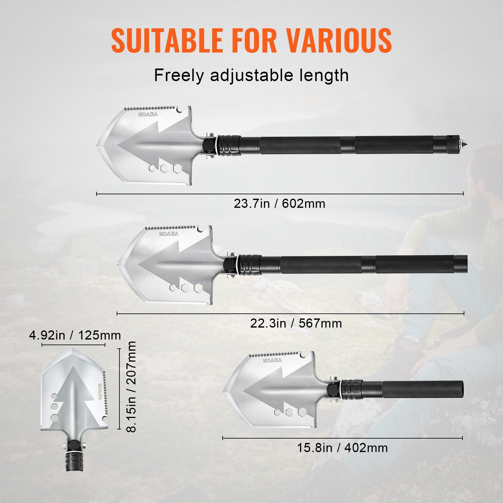 8‑in‑1 Survival Shovel — Folding Multitool, Military‑Grade, Compact - Image 5