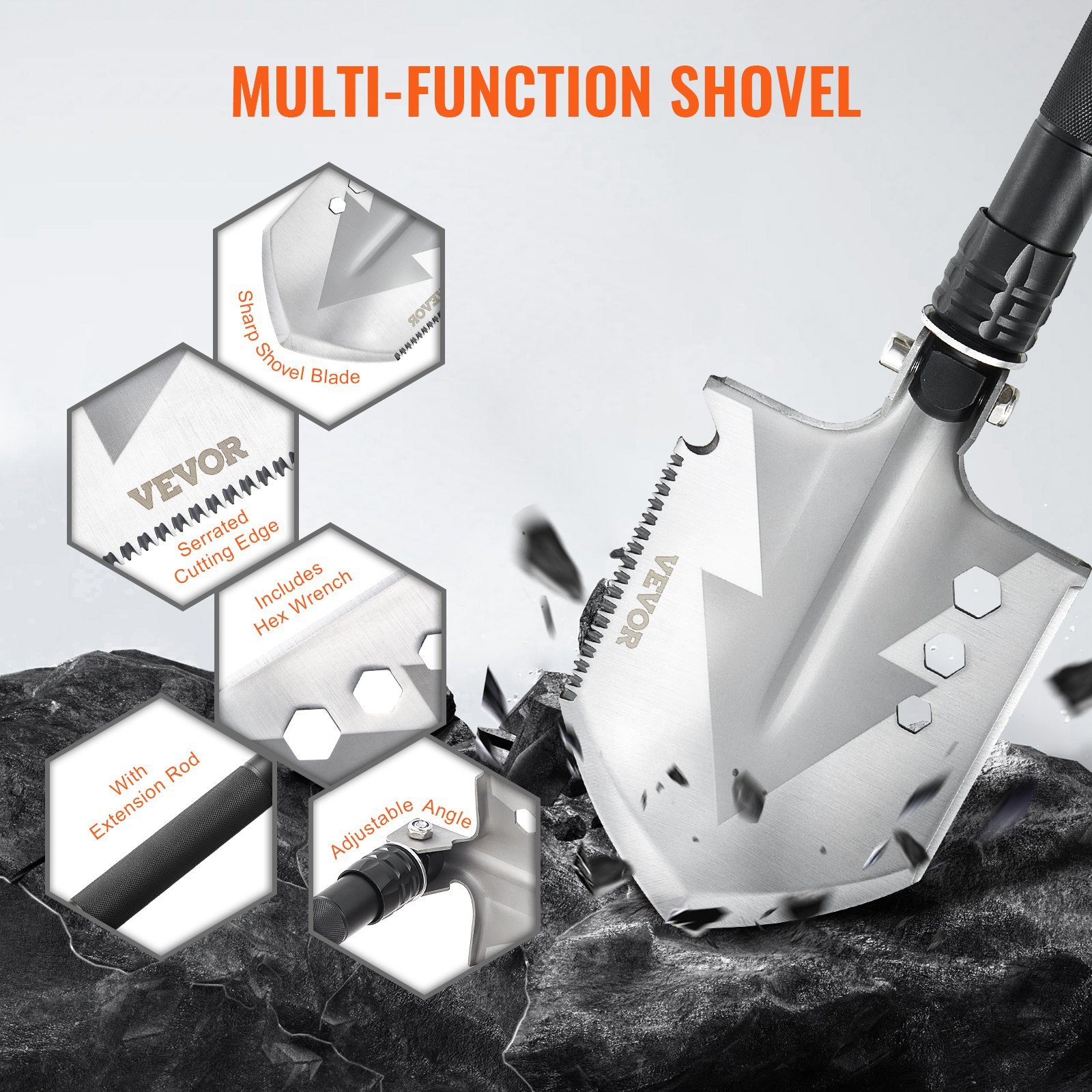 8‑in‑1 Survival Shovel — Folding Multitool, Military‑Grade, Compact - Image 4
